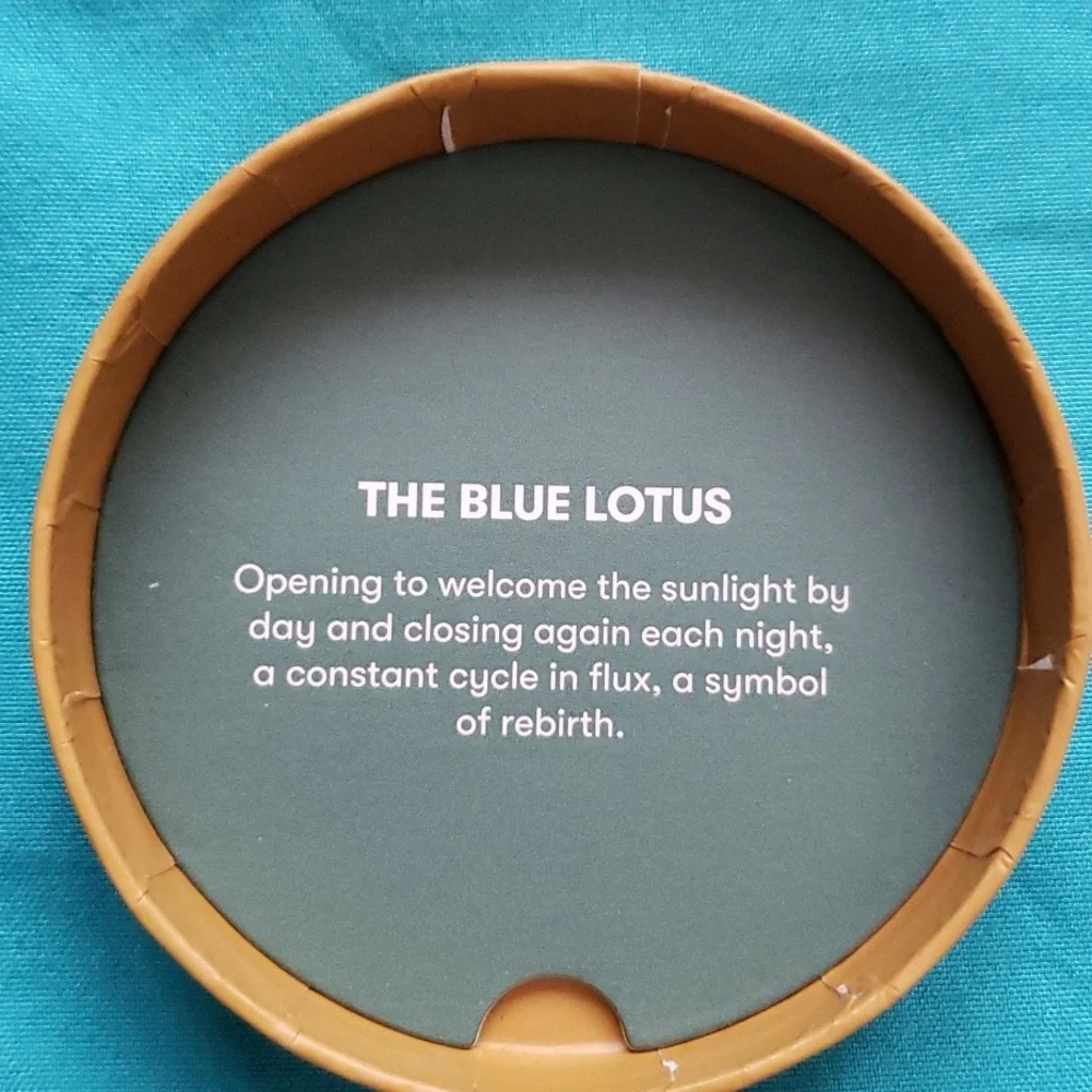 Erstwilder The Blue Lotus Ring. Medium, new in box. Art Deco. Egyptian Revival.